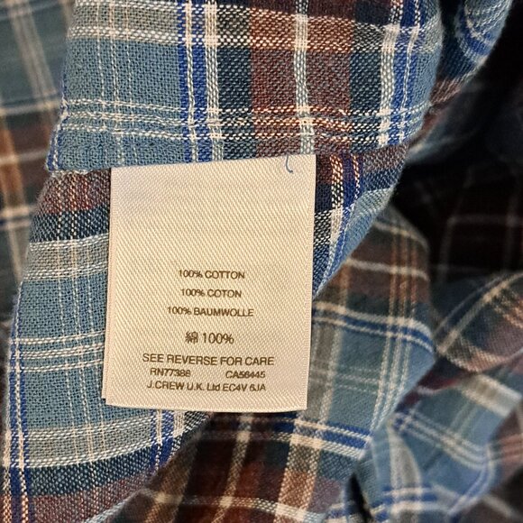 J. Crew Men's Small Mercantile Long Sleeve Button Down Plaid Shirt Style #J4597 - Picture 8 of 15
